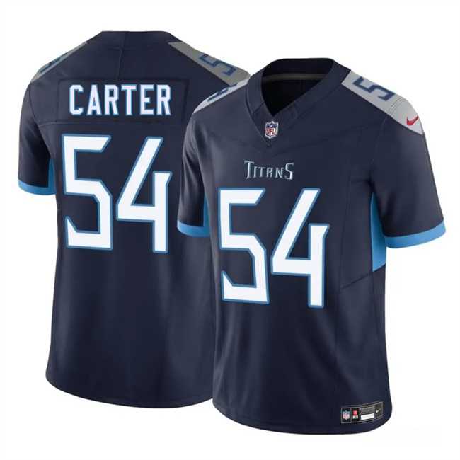 Men & Women & Youth Tennessee Titans #54 Lorenzo Carter Navy 2025 F.U.S.E. Vapor Limited Stitched Jersey